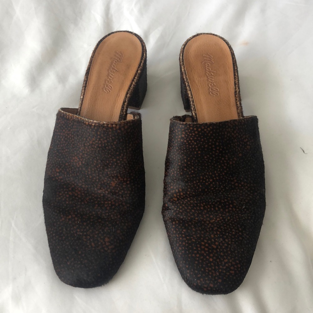 Madewell spotted calf hair mule